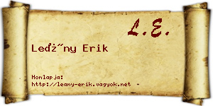 Leány Erik névjegykártya